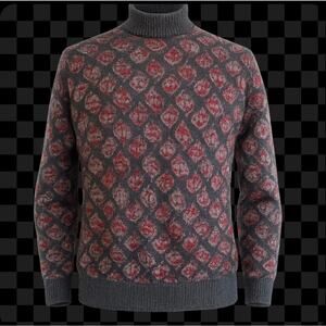 Vintage Stackpole Moore Tryon Hartford Wool Sweater Gray Mock Turtleneck Men XL